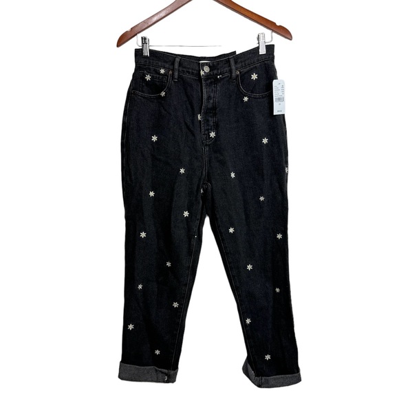 PacSun Black Daisy High Waisted Straight Leg Jeans 26 - Picture 2 of 11